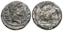 Roman Imperial Roman Imperial, Octavian Augustus, Denarius Augustus, 27 BC-AD 14. Denarius (Silver, 18,6 mm, 2.8 g, ), Rome, M. Durmius, moneyer, 19 BC. CAESAR AVGVSTVS Bare head of Augustus to right.