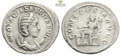 Roman Imperial Coins Otacilia Severa (244-249) AR, Antoninianus Rome. Obv: OTACIL SEVERA AVG, Diademed and draped bust of Otacilla Severa, right, set on crescent. Rev: CONCORDIA AVGG, Concordia seated