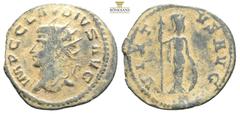 Roman Imperial Coins Roman Imperial Claudius II Gothicus. AD 268-270. Antoninianus Antioch mint. Issue III, circa early-mid AD 270. IMP C CLAVDIVS AVG, radiate bust left, slight drapery / VIRTVS AVG, 