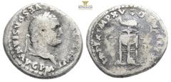 Roman Imperial Coins Titus, 79 - 81 AD Denarius 80 AD Rome Obverse: IMP TITVS CAES VESPASIAN AVG P M, head with laurel wreath r. Rev.: TR P IX IMP XV COS VIII P P, raven, wreath and two dolphins over 