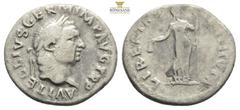 Roman Imperial Coins Vitellius, 69. Denarius Rome. A VITELLIVS GERM IMP AVG TR P Laureate head of Vitellius to right. Rev. LIBERTAS RESTITVTA Libertas standing facing, her head to right, 2,56g 18,8 mm