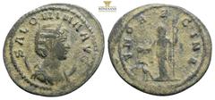 Roman Imperial Coins Salonina, Augusta, 254-268. Antoninianus Antioch, 263. SALONINA AVG Diademed and draped bust of Salonina to right, set on crescent. Rev. IVNO REGINA Juno standing left, holding pa