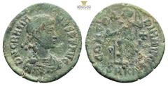 Roman Imperial Coins Gratian. A.D. 367-383. AE centenionalis Nicomedia mint, struck A.D. 378/383. D N GRATIAN-VS P FP AVG, diademed, draped and cuirassed bust of Gratian right / CONCORDIA AVGGG, Roma,