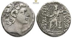 Greek ★ Very Rare ★ SELEUKID KINGS OF SYRIA, Antiochia on the Orontes. Antiochos XIII Philadelphos (Asiatikos), second reign, 65/4 BC (?). AR Tetradrachm (25.3 mm. 15.6 g.) Diademed head of Antiochos 
