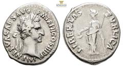 Imperial NERVA, 96-98 AD. AR, Denarius. Rome. 3,4 g. 18,8 mm. Obv: IMP NERVA CAES AVG P M TR P COS III P P. Laureate head of Nerva, right. Rev: LIBERTAS PVBLICA. Libertas standing left, holding pileus