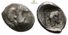 Greek DYNASTS OF LYCIA. Uvug, circa 470-440 BC. Tetrobol, 2,9g 16,1mm Obv. Forepart of winged man-headed bull to right. Rev. OFOV (in Lycian) Head of Apollo to right within incuse square