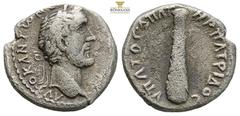Roman Provincial Cappadocia, Caesarea, Antoninus Pius. AR Didrachm. AD 138-161. (6.22g, 20.5mm) ΑVΤΟΚ ΑΝΤⲰΝЄΙΝΟϹ ϹЄΒΑϹΤΟϹ, laureate head to right / ΥΠΑΤΟϹ Δ ΠΑΤΗΡ ΠΑΤΡΙΔΟϹ, upright club. RPC IV.3