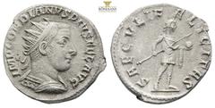Roman Imperial Gordian III AR Antoninianus. Antioch, AD 242-2434. (4.55g, 16.6) IMP GORDIANVS PIVS FEL AVG - radiate, cuirassed bust of Gordian III right, seen from behind. SAECVLI FELICITAS - Gordian