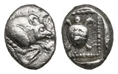 GREEK Greek Coins DYNASTS OF LYCIA. Protodynastic Period, circa 490-430 BC. (0,70gr 7,60mm) Forepart of a boar to right. Rev. Sea turtle with collar within an incuse square lined by pellets. Apparentl
