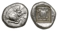 GREEK Greek Coins DYNASTS OF LYCIA. Protodynastic Period, circa 490-430 BC. Sixth stater (1.55 g,9,90mm). Forepart of a boar to right. Rev. Sea turtle with collar within an incuse square lined by pell