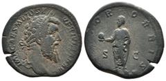 ROMAN REPUBLICAN / IMPERIAL Roman Imperial Didius Julianus Æ Sestertius. Rome, AD 193. IMP CAES M DID SEVER IVLIAN AVG, laureate, draped and cuirassed bust to right / RECTOR ORBIS, emperor standing fa