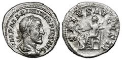ROMAN REPUBLICAN / IMPERIAL Roman Imperial Maximinus Thrax (235-238 AD). AR, Denarius (2,7 gr - 19,40 mm). Rome. Obv: IMP MAXIMINVS PIVS AVG. Bust of Maximinus I, laureate, draped, cuirassed, right Re