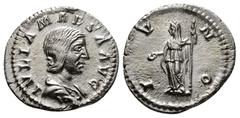 ROMAN IMPERIAL Roman Imperial Coins JULIA MAESA (Augusta, 218-224/5). Denarius. Rome. Obv: IVLIA MAESA AVG. Draped bust right. Rev: IVNO. Juno standing left, holding patera and sceptre. RIC 254 (Elaga
