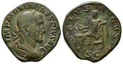 ROMAN IMPERIAL Roman Imperial Coins MAXIMINUS THRAX (235-238). Sestertius. Rome. Obv: MAXIMINVS PIVS AVG GERM. Laureate, draped and cuirassed bust right. Rev: SALVS AVGVSTI / S C. Salus seated left on