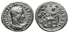 ROMAN IMPERIAL Roman Imperial Coins MAXIMINUS THRAX (235-238). Denarius. Rome. Obv: IMP MAXIMINVS PIVS AVG. Laureate, draped and cuirassed bust right. Rev: SALVS AVGVSTI. Salus seated left on throne, 