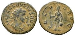 ROMAN IMPERIAL Roman Imperial Coins CLAUDIUS II GOTHICUS (268-270). Antoninianus. Antioch. Obv: IMP C CLAVDIVS AVG. Radiate, draped and cuirassed bust right. Rev: SALVS AVG / •. Isis standing left, ho