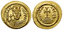 BYZANTINE Byzantine Coins HERACLIUS (610-641). GOLD Solidus. Constantinople. Obv: δ NN ҺЄRACL PER AV. Draped bust facing, wearing crown with plume and pendilia, and holding globus cruciger. Rev: VICTO