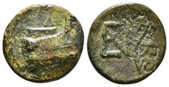 GREEK LYCIA. Phaselis. Ae (Circa 250-221/0 BC). Obv: Prow of galley right. Rev: ΦΑΣΗ. Stern of galley right. Heipp-Tamer B26; SNG Copenhagen 123. Condition: Fine. 4,36 g - 19,44 mm