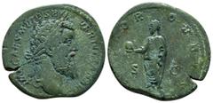ROMAN IMPERIAL DIDIUS JULIANUS (193). Sestertius. Rome. Obv: IMP CAES M DID SEVER IVLIAN AVG. Laureate head right. Rev: RECTOR ORBIS / S - C. Didius Julianus standing left, holding globe and robe. RIC