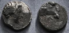 GREEK COINS TROAS. Kebren. Hemiobol (4th century BC). Obv: Head of Apollo right. Rev: Head of ram right. BMC 14 var. (Hemiobol). 0,54 g