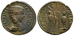 ROMAN PROVINCIAL COINS Pamphilia,Aspendos. Otacilia Severa (244-249) AE. diademed and draped bust of Otacilia Severa, right. Rev. shrine with double pediment enclosing cult statues of the Aphroditai K