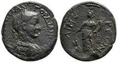 Roman Provincial Coins LYCIA, Limyra. Gordian III. AD 238-244. Æ 16,62 g - 30,39 mm Laureate, draped, and cuirassed bust right / Tyche Soterios (Fortuna Redux) standing left. Fourth Specimen Rare. Con