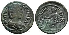 Roman Provincial Coins PHRYGIA. Hierapolis. Otacilia Severa (Augusta, 244-249). Ae 5,95 g - 22,09 mm Obv : Μ ΩΤ ϹƐΥΗΡΑ; diademed and draped bust of Otacilia Severa. Rev : ΙƐΡΑΠΟΛƐΙΤΩΝ; Hygieia seated 