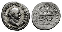 Roman Imperial Coins TITUS (79-81). Denarius. Rome. Obv: IMP TITVS CAES VESPASIAN AVG P M. Laureate head right. Rev: TR P IX IMP XV COS VIII P P. Curule chair surmounted by wreath. 3,16 g