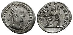 Roman Imperial Coins HERENNIUS ETRUSCUS (Caesar, 249-251). Antoninianus. Rome. Obv: Q HER ETR MES DECIVS NOB C. Radiate and draped bust right. Rev: SPES PVBLICA. Spes advancing left, holding flower an