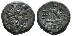 Greek Coins PAPHLAGONIA. Sinope. Ae (Circa 95-90 or 80-70 BC). Struck under Mithradates VI Eupator. Obv: Laureate head of Zeus right. Rev: ΣΙΝΩΠΗΣ. Eagle, with head right and wings spread, standing le