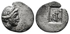 Greek Coins Lycia. Lykian League, Masikytes circa 48-10 BC. 1/4 Drachm AR Obv : Head of Artemis right. Rev: Quiver; all within incuse square. 0,84 g - 13,11 mm
