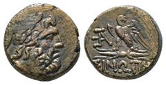 Greek Coins PAPHLAGONIA. Sinope. Ae (Circa 95-90 or 80-70 BC). Struck under Mithradates VI Eupator. Obv: Laureate head of Zeus right. Rev: ΣΙΝΩΠΗΣ. Eagle, with head right and wings spread, standing le