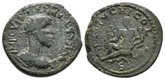 Roman Provincial Coins PISIDIA. Antiochia. Volusian, 251-253. Diassarion. IMP C VIB AF GAL VOLVSSIA AVG Radiate, draped and cuirassed bust of Volusian to right. Rev. ANTIOCHI COL / SR The river god An