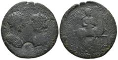Roman Provincial Coins CARIA, Stratonicaea. Caracalla, with Plautilla. AD 198-217. Æ. Laureate and draped bust of Caracalla right, vis-à-vis diademed and draped bust of Plautilla left; c/m: radiate an