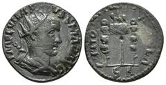 Roman Provincial Coins Pisidia, Antioch. Trebonianus Gallus for Volusian (Augustus) AE Obv: IMP C VMP CALVSSIAND AVG; radiate, draped and cuirassed bust of Volusian, right, seen from rear Rev: ANTIOCH