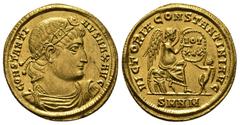 Roman Republic & Imperial Constantine I. AD 307/310-337. AV Solidus. Nicomedia mint, Struck AD 335. CONSTANTI NVS MAX AVG, rosette-diademed, draped, and cuirassed bust right / VICTORIA CONSTANTINI AVG