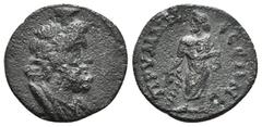 Roman Provincial Coins PHRYGIA. Prymnessus. Pseudo-autonomous. Time of Balbinus & Pupienus (238). Ae. Obv: Draped bust of Serapis right, wearing calathus. Rev: ΠΡVΜΝΗϹϹЄΩΝ. Asklepios standing facing, 