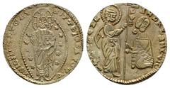 Byzantine & World Coins ISLAMIC. Beyliks of Western Asia Minor. Debased GOLD Ducat (After AD 1348). Late 'K' Series. Imitating a Venetian Ducat of Andrea Dandolo (1344-1354). Rev: AZDR DANDVLO S H VEN