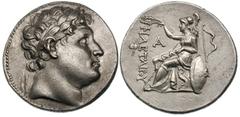 PERGAMENE KINGDOM. Eumenes I (264-241 BC). Silver tetradrachm (16.93 gm). Laureate head of Philetaerus right / ΦΙΛΕΤΑΙΡΟΥ, helmeted Athena seated left, holding up crown in right hand, grounded shield 