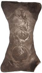 ROMAN EMPIRE. Constantius II (337-361 AD). Silver ingot of one Roman pound. 13.8 cm high, 4.7-8.3 cm wide (319 gm). Shaped like a double ax-head with flaring blades, somewhat thicker in the middle and