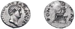 ROMAN EMPIRE. Otho (January-April AD 69). Silver denarius (2.90 gm). Rome. IMP OTHO CAESAR AVG TR P, bare head of Otho right / PONT MAX, Vesta seated left, holding patera in right hand, scepter in lef