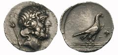 LYCIA. Oenoanda. Early second century BC. AR stater (7.91 gm). Laureate head of Zeus right, B and lotus scepter behind head / OINOA[ΝΔΕ/ωΝ], eagle with closed wings standing right on thunderbolt, Γ an