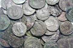 Lot of 89 Roman bronze coins. Included are antoniniani of Gallienus, Claudius II, Quintillus, Tetricus I, Aurelian, Probus, Diocletian, and Maximian; post-reform radiates of Diocletian and Maximian; a