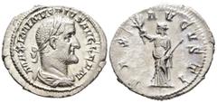 ROMAN IMPERIAL Maximinus I Thrax (AD 235–238). Denarius (AR, 21 mm, 2.73 g) AD 236–238, Rome mint. MAXIMINVS PIVS AVG GERM Laureate, draped and cuirassed bust of Maximinus I right. / PAX AVGVSTI Pax s