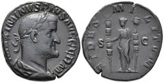 ROMAN IMPERIAL Maximinus I Thrax (AD 235–238). Sestertius (AE, 29 mm, 18.07 g), Rome mint, 236. MAXIMINVS PIVS AVG GERM Laureate, draped and cuirassed bust of Maximinus I Thrax right, seen from behind