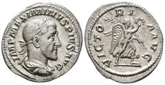 ROMAN IMPERIAL Maximinus I Thrax (AD 235–238). Denarius (AR, 20 mm, 3.51 g), Rome mint, AD 236. IMP MAXIMINVS PIVS AVG Bust of Maximinus I right, laureate, draped and cuirassed, seen from behind / VIC