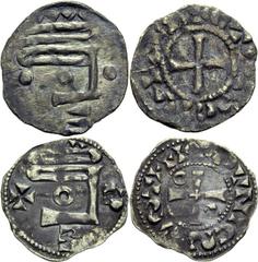 Guingamp 5 deniers. – Maine, denier – Blois, 6 deniers. – Chartres, 2 deniers et 2 oboles (dont *Legros, n°891) – Châteaudun, 24 deniers (dont *Duplessy, n°475) et 10 oboles – Dreux, denier de Robert 