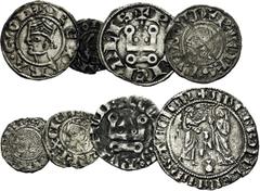 MONNAIES FÉODALES Comté de PROVENCE. (1186-1243). Denier et obole. Tête couronnée. (Duplessy, n°1611, 1612). 0,94 g. 0,34 g. - CHARLES Ier d'Anjou et Provence (1246-1266). Denier tournois provençal, d