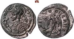 RÖMISCHE MÜNZEN MÜNZEN DER RÖMISCHEN KAISERZEIT. Probus, 276-282. B-Quinar, Ticinum; 1,23 g. Gepanzerte Büste l. mit Lorbeerkranz, Helm, Victoria, Speer und Schild//Victoria steht v. v. mit Kranz und 