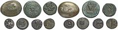 GREEK COINS LOTS Lot griechischer Bronzen: Enthalten sind Bronzemünzen unterschiedlicher Nominale von Macedonia, Phaselis (Lycia), Selge (Pisidia), Eumeneia (Phrygia) und Side (Pamphylia), dazu zwei u